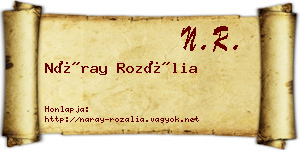 Náray Rozália névjegykártya